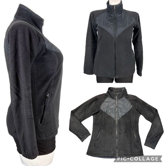 Columbia Womens Jacket Full Zip Fleece Interchange Outdoor Black Large - Picture 1 of 15